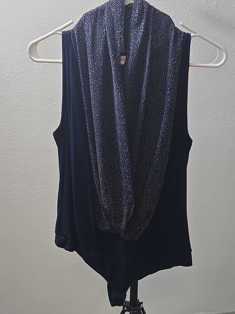 eva mendes for New York & Company Navy Sleeveless Cowl Neck Camisole
